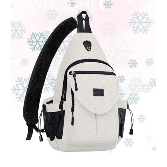 Mosiso Sling Crossbody Backpack Pearl White Gorpcore - Picture 2 of 9